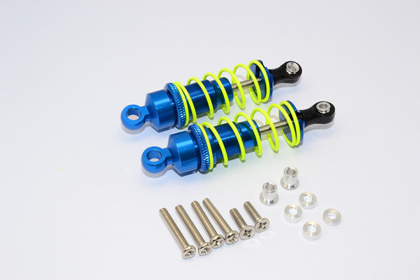 1/10 Touring - Aluminum Ball Top Damper (65mm) With Aluminum Collars & Washers & Screws - 1Pr Set Blue - JTeamhobbies