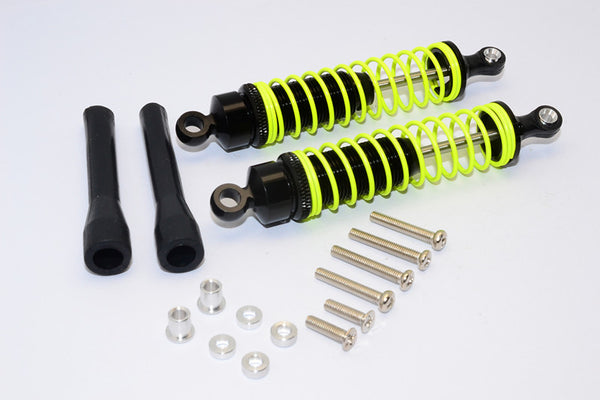 1/10 Touring - Aluminum Ball Top Damper (90mm) With Aluminum Collars & Washers & Screws & Dust-Proof Black Plastic Cover - 1Pr Set Black - JTeamhobbies