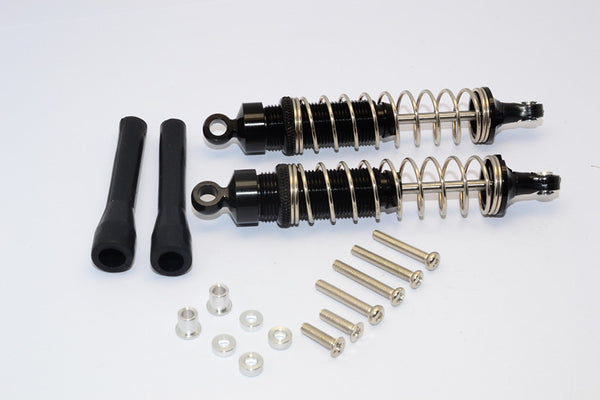 1/10 Touring - Aluminum Ball Top Damper (95mm) With Aluminum Collars & Washers & Screws & Dust-Proof Black Plastic Cover - 1Pr Set Black - JTeamhobbies