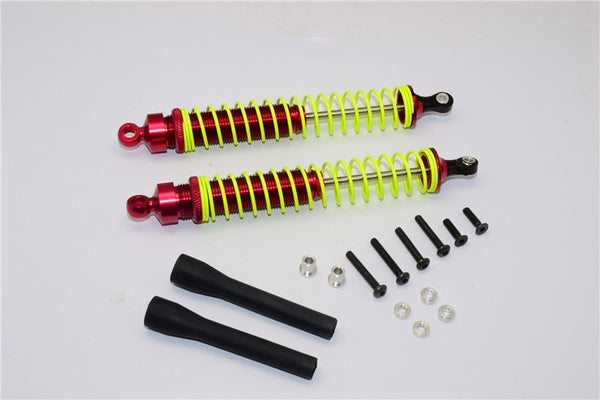 Aluminum Ball Top Damper (125mm) With Aluminum Collars & Washers & Screws & Dust-Proof Black Plastic Cover - 1Pr Set Red