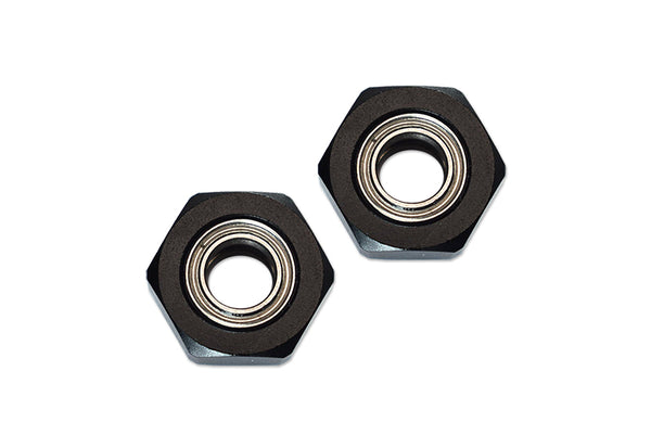 Tamiya DT-03 Aluminium Front Wheel Hex Adapter With Bearing - 2Pcs Set Black