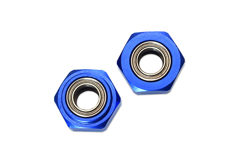 Tamiya DT-03 Aluminum Front Wheel Hex Adapter With Bearing - 2Pcs Set Blue