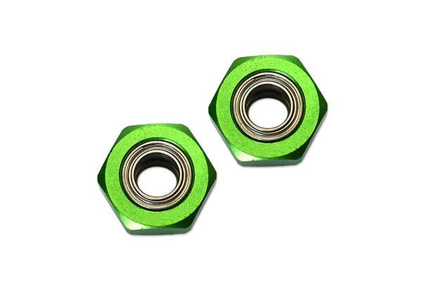 Tamiya DT-03 Aluminum Front Wheel Hex Adapter With Bearing - 2Pcs Set Green