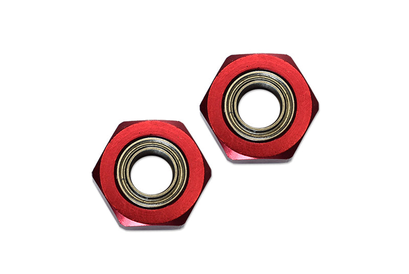 Tamiya DT-03 Aluminium Front Wheel Hex Adapter With Bearing - 2Pcs Set Red
