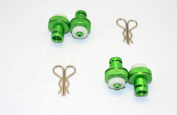 Team Magic E6 III HX Aluminum Front & Rear Magnetic Body Mount - 1 Set Green