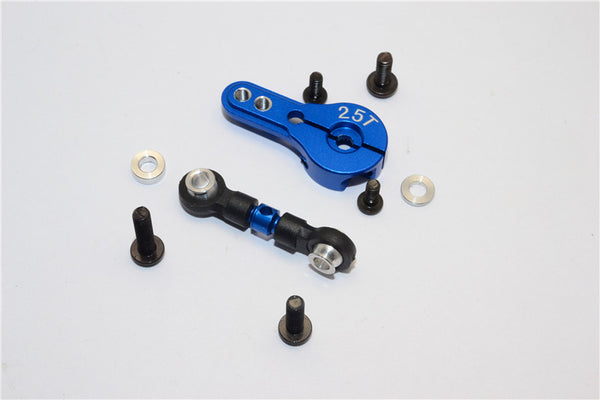 HPI E-Firestorm Flux Aluminum Servo Horn 25T With Aluminum Tie Rod - 1 Set Blue