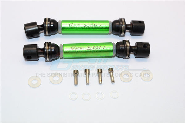 Traxxas E-Maxx Aluminum + Steel Front / Rear CVD Main Shafts - 1Pr Set Green