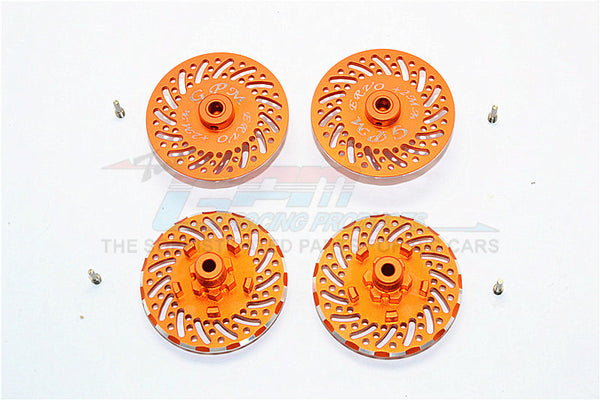 Traxxas E-Revo Brushless Edition Aluminum Wheel Hex Claw +2mm With Brake Disk - 4Pcs Set Orange