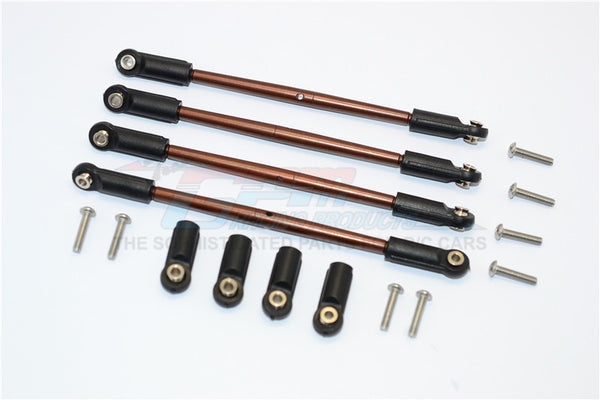 Traxxas E-Revo Brushless / Summit / Revo / Revo 3.3 Spring Steel Front/Rear Anti-Clockwise Thread Link Rod - 4Pcs Set Original Color