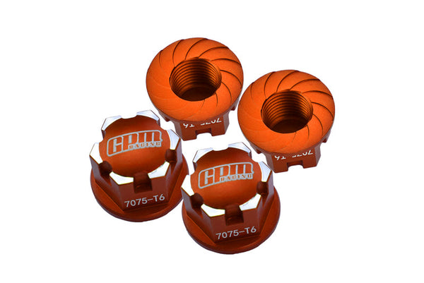 Aluminum 7075-T6 Wheel Lock For Traxxas 1:10 E-Revo 2.0 VXL-86086-4 / Maxx With WideMAXX-89086-4 / 1:8 4WD Sledge-95076-4 Monster Truck Upgrades - Orange