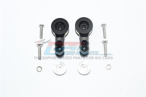 Traxxas E-Revo 2.0 VXL Brushless (86086-4) Aluminum 25T Servo Horn With Built-In Spring - 2Pc Set Black