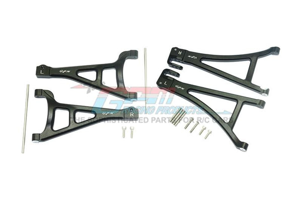 Traxxas E-Revo 2.0 VXL Brushless (86086-4) Aluminum Front Suspension Arm Set (Upper+Lower) - 4Pc Set Black