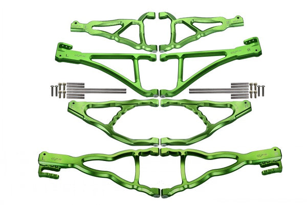 Traxxas E-Revo Brushless Edition Aluminum Front+Rear Upper & Lower Suspension Arm - 8Pcs Set Green
