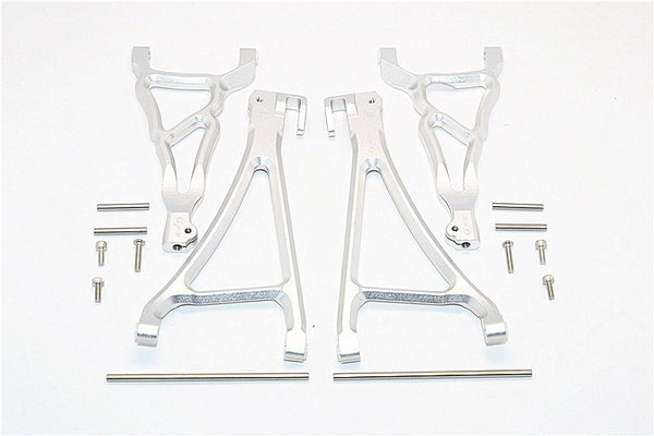 Traxxas E-Revo Brushless Edition Aluminum Front Upper & Lower Suspension Arm - 4Pcs Set Silver