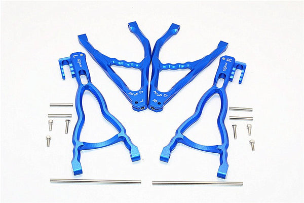 Traxxas E-Revo Brushless Edition Aluminum Rear Upper & Lower Suspension Arm - 4Pcs Set Blue