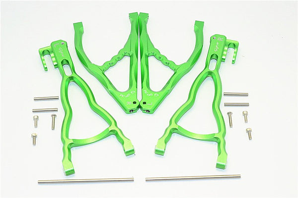 Traxxas E-Revo Brushless Edition Aluminum Rear Upper & Lower Suspension Arm - 4Pcs Set Green