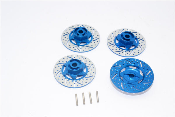 Traxxas 1/16 Mini E-Revo Aluminum Brake Disk Hex Adaptors - 4 Pcs Set Blue