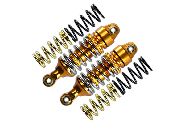 Traxxas 1/16 Mini E-Revo, Mini Slash, Mini Summit Aluminum Front/Rear Adjustable Spring Damper (1.2mm,1.3mm & 1.4mm Coil Springs) With Aluminum Ball Ends - 1Pr Set Gold