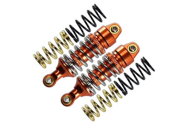 Traxxas 1/16 Mini E-Revo, Mini Slash, Mini Summit Aluminum Front/Rear Adjustable Spring Damper (1.2mm,1.3mm & 1.4mm Coil Springs) With Aluminum Ball Ends - 1Pr Set Orange