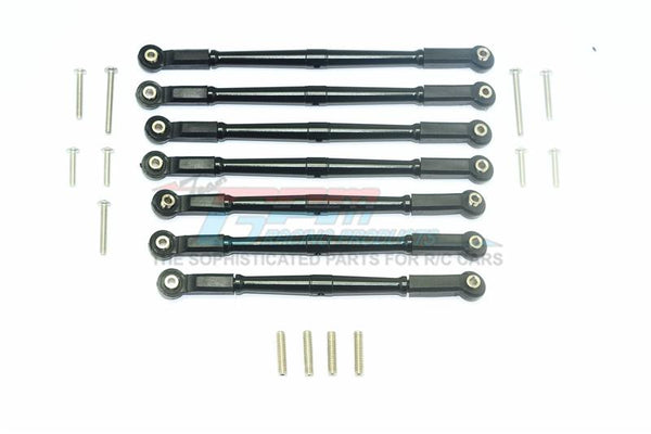 Element Enduro Sendero Trail Truck Upgrade Parts Aluminum Adjustable Upper & Lower Suspension Links - 7Pc Set Black