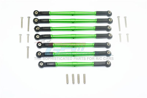 Element Enduro Sendero Trail Truck Upgrade Parts Aluminum Adjustable Upper & Lower Suspension Links - 7Pc Set Green