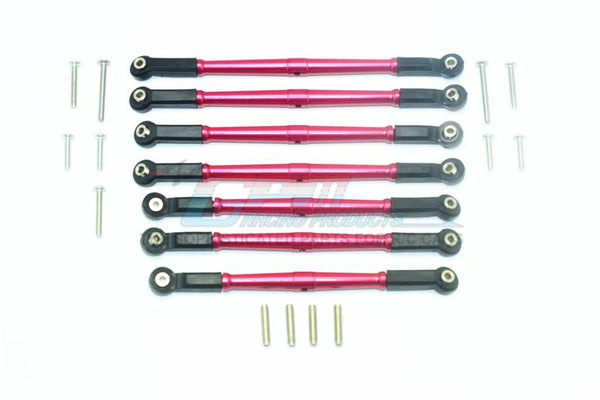 Element Enduro Sendero Trail Truck Upgrade Parts Aluminum Adjustable Upper & Lower Suspension Links - 7Pc Set Red
