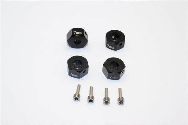 Gmade Crawler R1 Rock Buggy & GS01 Sawback Aluminum Hex Adapter (12mmx7mm) - 4Pcs Set Black