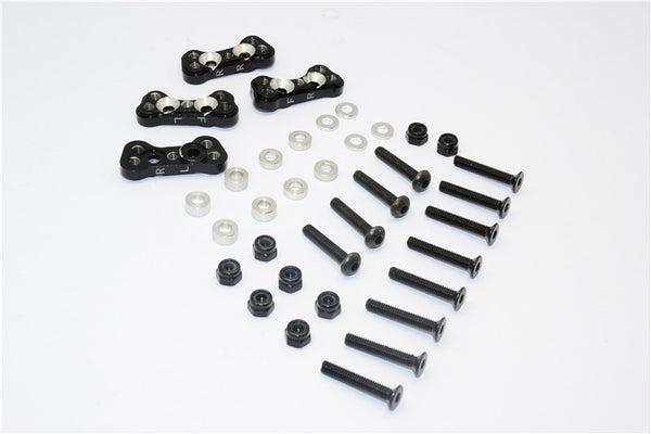 Gmade Crawler R1 Rock Buggy Aluminum Front & Rear Adjustable Damper Mount - 4Pcs Set Black