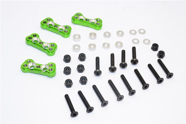 Gmade Crawler R1 Rock Buggy Aluminum Front & Rear Adjustable Damper Mount - 4Pcs Set Green