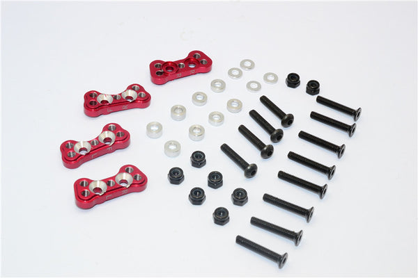 Gmade Crawler R1 Rock Buggy Aluminum Front & Rear Adjustable Damper Mount - 4Pcs Set Red