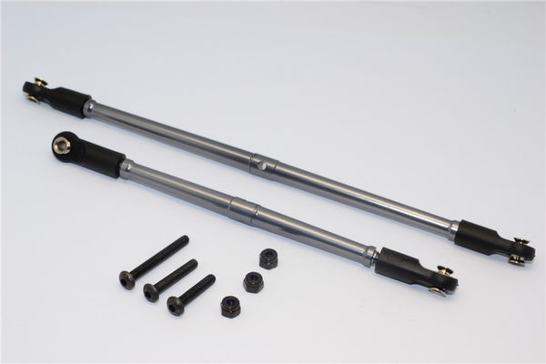 Gmade Crawler R1 Rock Buggy Aluminum 4mm Anti-Thread Steering Tie Rod - 2Pcs Set Gray Silver