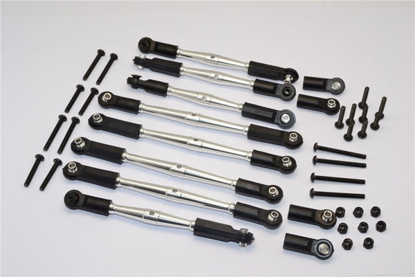 Gmade Crawler R1 Rock Buggy Aluminum 5mm Anti-Thread Tie Rod (For Setting 300mm-323mm Wheelbase) - 8Pcs Set Silver