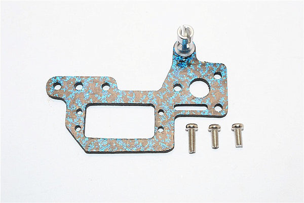 Kyosho Mini Inferno Graphite Servo Mount Cover With Screws (Blue Graphite) - 1Pc Set Silver