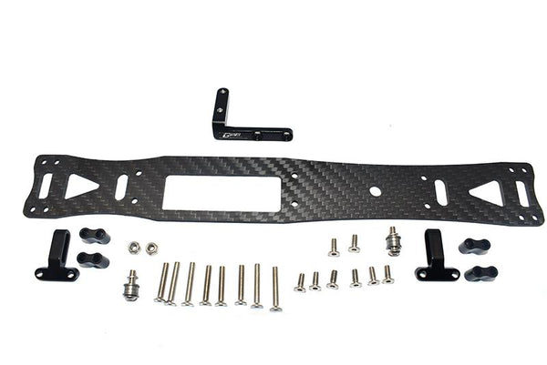 Carbon Fiber + Aluminum Sub Chassis For Tamiya 1/10 4WD TA08 PRO 58693 - 27Pc Set Black
