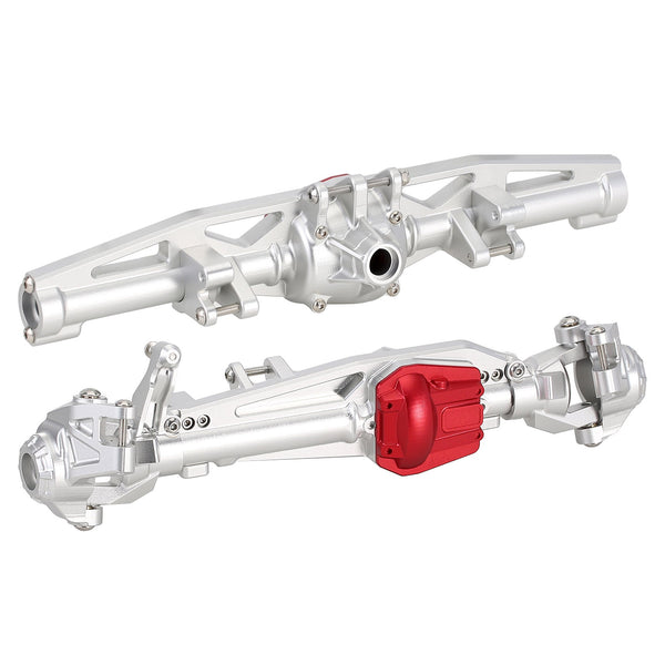 CNC Aluminum Front & Rear Axle Housing For 1/6 RC Crawler Car Axial SCX6 Jeep JLU Wrangler Upgrade Parts - Silver