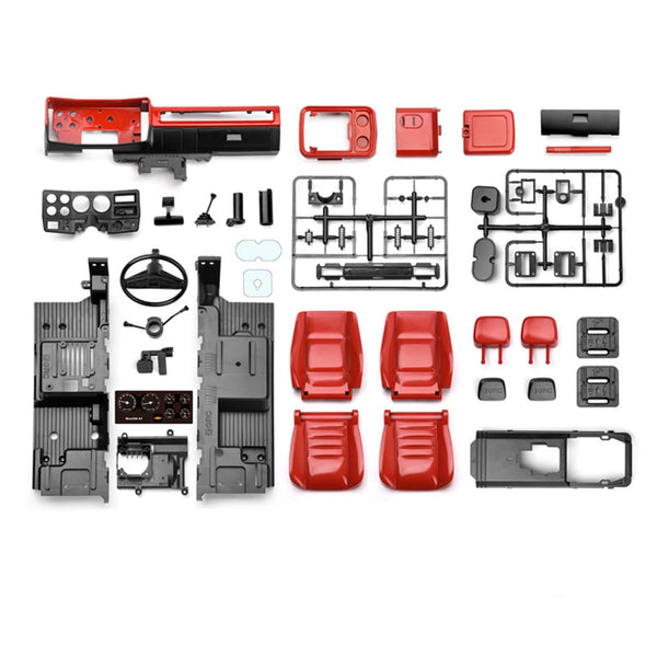 Full Interior Body Shell Cab Seat Kit for 1/10 RC Crawler Car Traxxas TRX4 1979 Blazer - Red