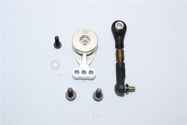 Tamiya M1025 Hummer Aluminum Hi-Torque Servo Saver 25T With Steel Tie Rod - 1 Set Silver