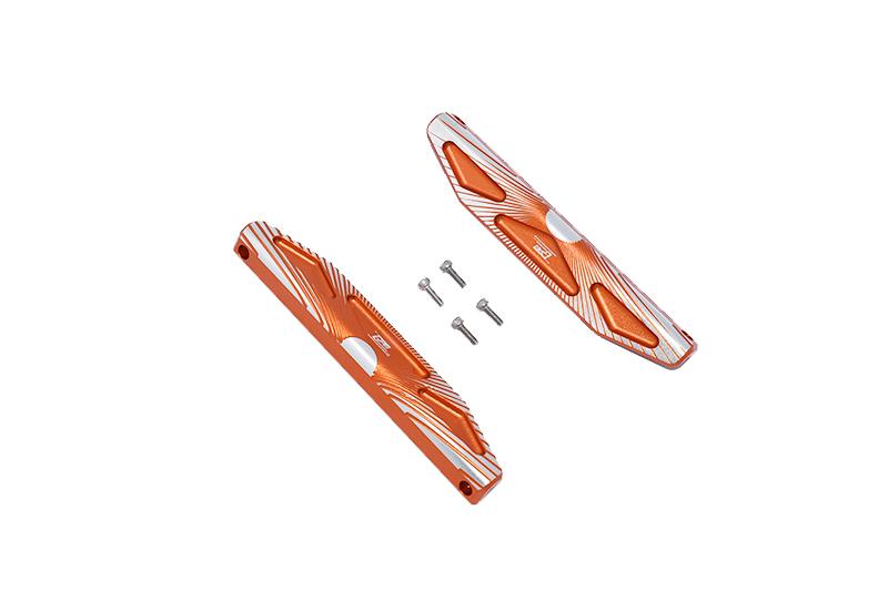 Traxxas Hoss 4X4 VXL (90076-4) Aluminum Chassis Nerf Bars (Silver Inlay Version) - 2Pc Set Orange