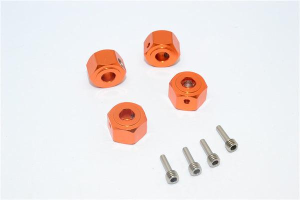 Vaterra K5 Blazer Ascender Aluminum Hex Adapter (12mmx8mm) - 4Pcs Set Orange