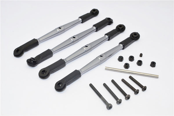 Vaterra K5 Blazer Ascender Aluminum Front Anti-Thread Tie Rod 110mm For 308mm Wheelbase - 4Pcs Set Gray Silver