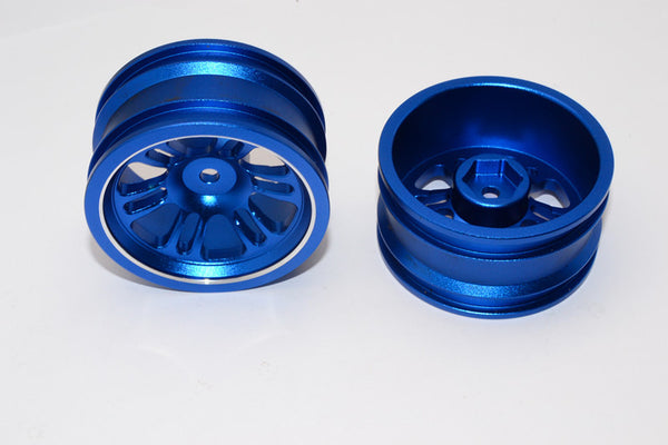 Vaterra K5 Blazer Ascender Aluminum Front/Rear 6 Poles Rims With Silver Lining - 1Pr Blue