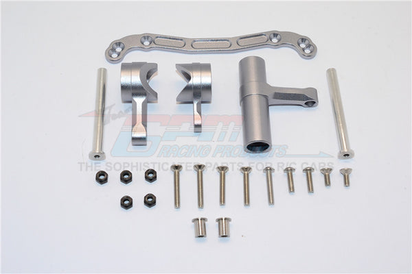 Thunder Tiger Truck K-ROCK MT4-G5 Aluminum Steering Assembly - 1 Set Gray Silver