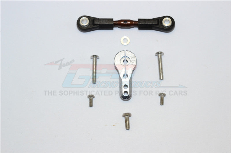 Thunder Tiger Truck K-ROCK MT4-G5 Brushless Spring Steel Adjustable Servo Rod & 25T Servo Horn - 2Pcs Set Silver