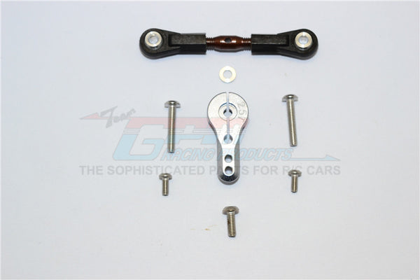 Thunder Tiger Truck K-ROCK MT4-G5 Brushless Spring Steel Adjustable Servo Rod & 25T Servo Horn - 2Pcs Set Silver