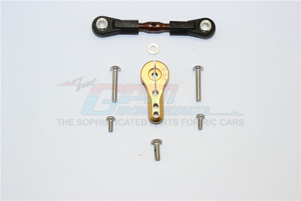 Thunder Tiger Truck K-ROCK MT4-G5 Brushless Spring Steel Adjustable Servo Rod & 25T Servo Horn - 2Pcs Set Titanium