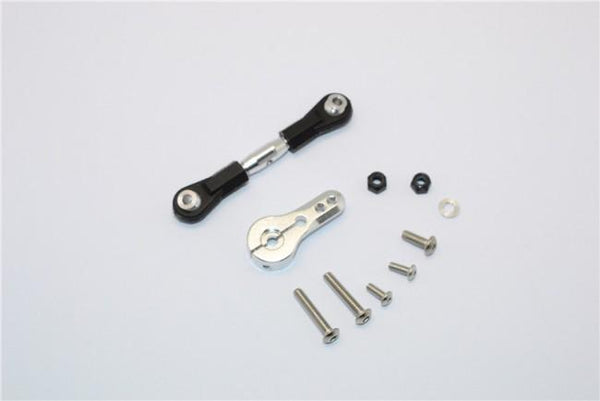 Thunder Tiger Truck K-ROCK MT4-G5 Brushless Aluminum Adjustable Servo Rod & 25T Servo Horn - 2Pcs Set Silver