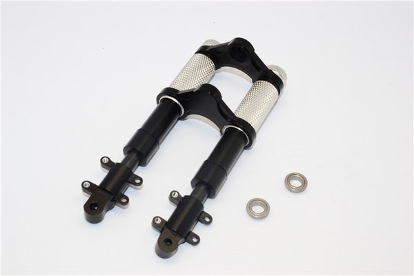 Kyosho Motorcycle NSR500 Aluminum Front Shock (Upper Silver, Lower Black) - 1 Set Black+Silver