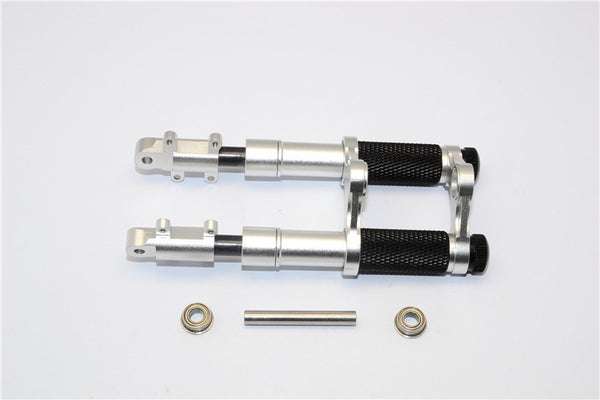 Kyosho Motorcycle NSR500 Aluminum Front Shock (Upper Black Lower Silver) - 1 Set Silver + Black