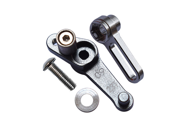 Kyosho Motorcycle NSR500 Kyosho Motorcycle NSR500 Aluminum Servo Arm 23T (C9) & Steering Arm (C10) - 2Pc Set Gray Silver