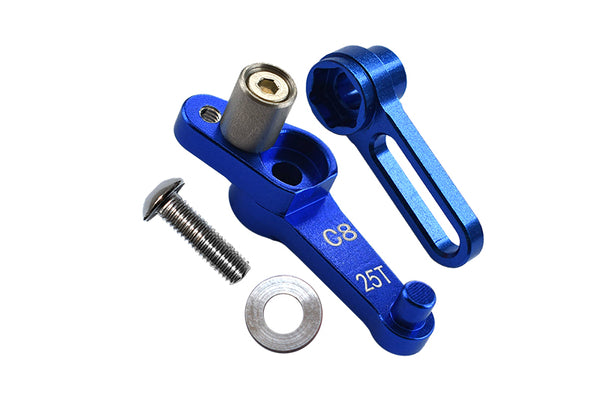 Kyosho Motorcycle NSR500 Aluminum Servo Arm 25T (C8) & Steering Arm (C10) - 2Pc Set Blue
